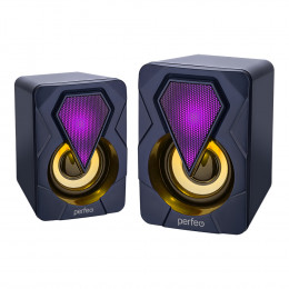 Perfeo «SHINE», колонки 2.0, мощность 2х3 Вт, чёрные, USB