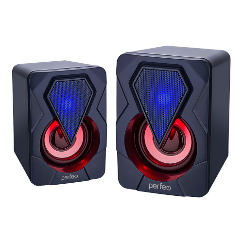 Perfeo «SHINE», колонки 2.0, мощность 2х3 Вт, чёрные, USB