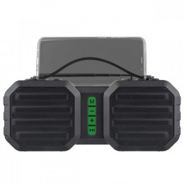 Perfeo «STAND» FM, MP3 microSD, USB, AUX, мощность 10Вт, 2400mAh, черная/зеленая