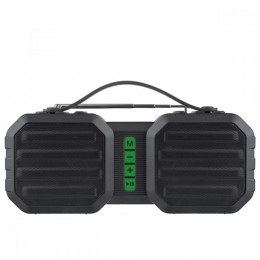 Perfeo «STAND» FM, MP3 microSD, USB, AUX, мощность 10Вт, 2400mAh, черная/зеленая
