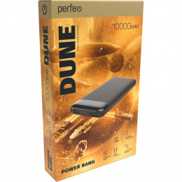 Perfeo Dune 10000mah/LED дисплей/In Type-C/Micro usb/Out Type-C 2.1А /USB 1 А, 2.1A/Black