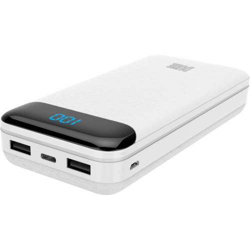 Perfeo Dune 20000mah/LED дисплей/In Type-C/Micro usb/Out Type-C 2.1А /USB 1 А, 2.1A/White