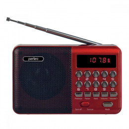 Perfeo PALM FM+ 87.5-108МГц/ MP3/ красный i90-BL
