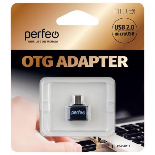 Perfeo Perfeo adapter USB на micro USB c OTG (PF-VI-O010 Black) чёрный