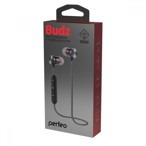 Perfeo Perfeo наушники внутриканальные с микрофоном беспроводные BUDZ чёрные (PF_A4344)