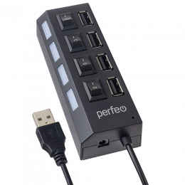 Perfeo USB-HUB 4 Port чёрный