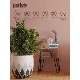 Perfeo VENTO, (PF-S8826), белый, время, будильник, температура, влажность, дата, подсветка