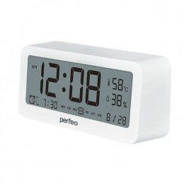 Perfeo VENTO, (PF-S8826), белый, время, будильник, температура, влажность, дата, подсветка