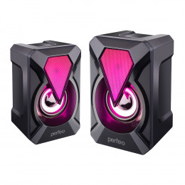 Perfeo «FLAMES», колонки 2.0, мощность 2х3 Вт, чёрные, USB