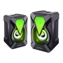 Perfeo «FLAMES», колонки 2.0, мощность 2х3 Вт, чёрные, USB