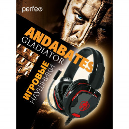 Perfeo ANDABATES черные 2,2 м, разъем 3,5 мм (4 pin) и USB (LED), переходник