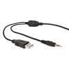 Perfeo ANDABATES черные 2,2 м, разъем 3,5 мм (4 pin) и USB (LED), переходник