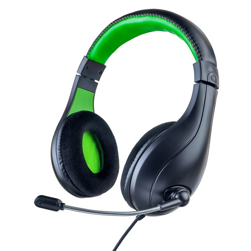 Perfeo LINK POWER черная с зелёным 2,0 м, разъем 2 x 3,5 мм (3 pin) + переходник