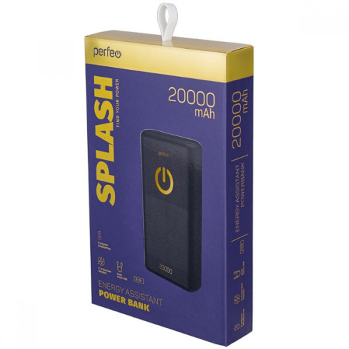 Perfeo Perfeo Powerbank 20000 mah + Micro usb /In Micro usb /Out USB 1 А, 2.1A/ Black