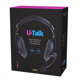 Perfeo Perfeo компьютерная USB гарнитура полноразмерная U-TALK черная, кабель 2,4м (PF_A4405)