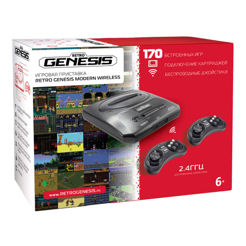 Игровая приставка Retro Genesis Modern Wireless + 170 игр + 2 беспроводных джойстика 2.4ГГц (модель: ZD-02A, Серия: ZD-00)