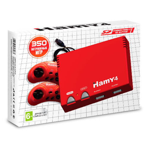 Игровая приставка "Hamy 4" (350в1) Классик, красный комплект