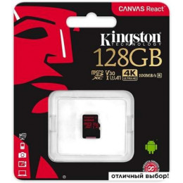Карта памяти Kingston Canvas React SDCR/128GBSP microSDXC 128GB