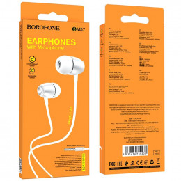 Наушники с микрофоном Borofone BM57 (серебристый/белый)