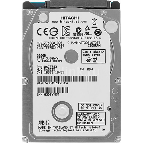 Жесткий диск Hitachi Travelstar Z7K320 320GB (HTS723232A7A364)