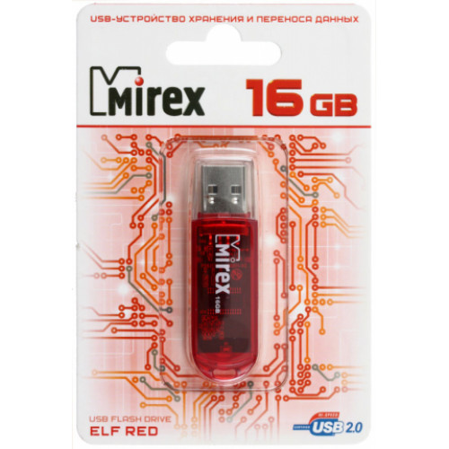 USB Flash Mirex ELF RED 16GB (13600-FMURDE16)