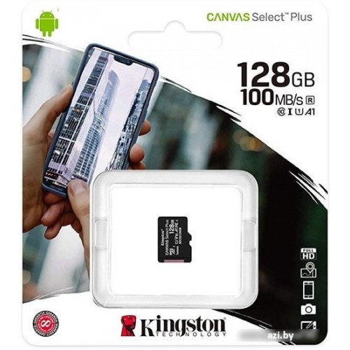 Карта памяти Kingston Canvas Select Plus microSDXC 128GB