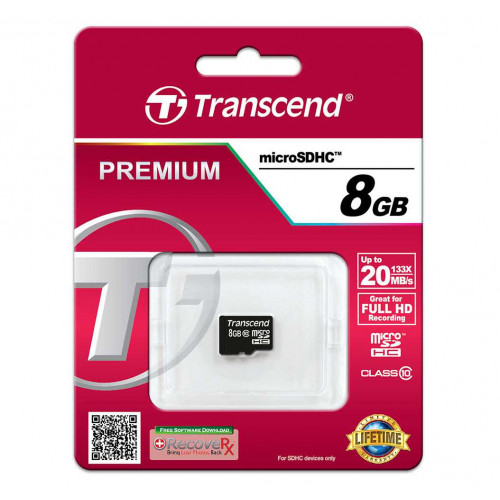 Карта памяти Transcend microSDHC (Class 10) 8GB (TS8GUSDC10)