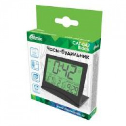 Настольные часы Ritmix CAT-042 (черный)