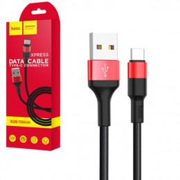 Кабель Hoco X26 USB Type-C (черный/красный)