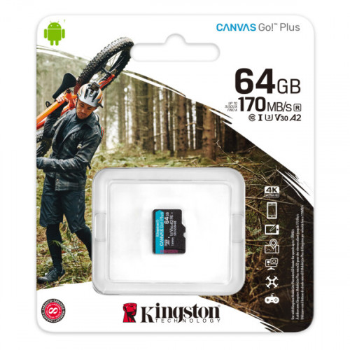 Карта памяти Kingston Canvas Go! Plus microSDXC 64GB