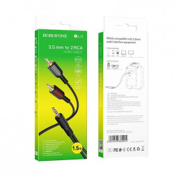 Кабель Borofone BL11 3.5 Jack - 2xRCA (1.5 м, черный)