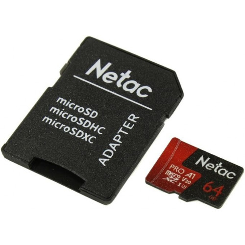 Карта памяти Netac P500 Extreme Pro 64GB NT02P500PRO-064G-R + адаптер