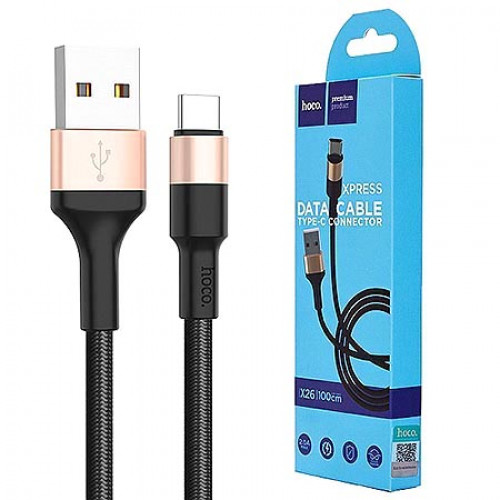 Кабель Hoco X26 USB Type-C (черный/золотистый)