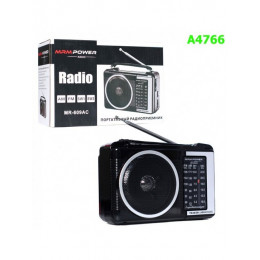 Радио портативное MRM-POWER MR-609AC черный (антенна, 220V, бат. D20*2)