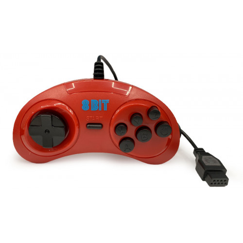 Controller 8bit (форма Sega) 9р Red узкий разъем