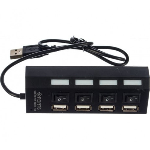 UHB-243-AD Концентратор USB 2.0 Gembird UHB-243-AD с подсветкой и выключателем, 4 порта, блистер