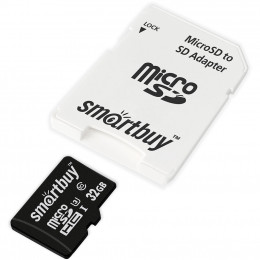 micro SDHC карта памяти Smart Buy 32GB Pro U3/A1/V30, 95/60 МБ/с [SB32GBSDCL10U3L-01] (с адаптером SD)