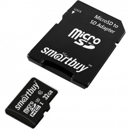 micro SDHC карта памяти Smart Buy 32GB Pro U3/A1/V30, 95/60 МБ/с [SB32GBSDCL10U3L-01] (с адаптером SD)