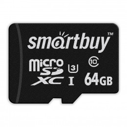 micro SDHC карта памяти Smart Buy 64GB U3 V30 A1 Pro R/W:95/60 MB/s (с адаптером SD)