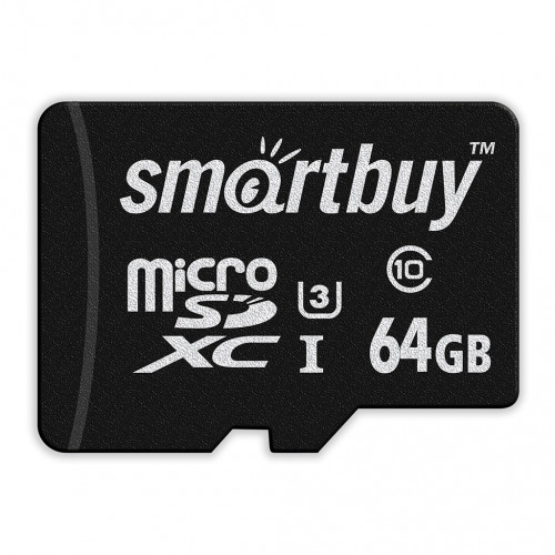 micro SDHC карта памяти Smart Buy 64GB U3 V30 A1 Pro R/W:95/60 MB/s (с адаптером SD)