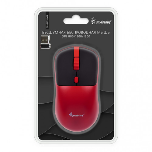 Опт. беспр. мышь SB 355 красно-черная (SBM355AGR)