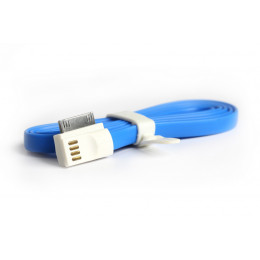 USB - 30-pin для Apple, 1 м, голубой, магнитный, дата-кабель Smartbuy