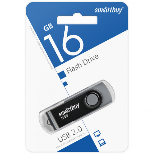 USB 2.0 флэш-диск Smartbuy 16Gb Twist Black