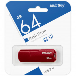 USB 2.0 флэш-диск Smartbuy 64Gb Clue Burgundy