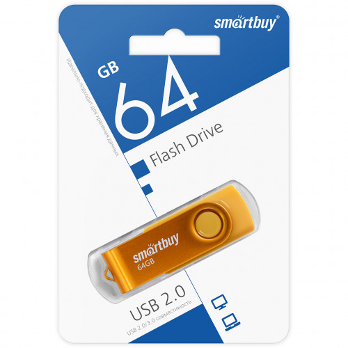 USB 2.0 флэш-диск Smartbuy 64Gb Twist Yellow
