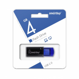 USB 2.0 флэш-диск Smartbuy Click Black-Blue 4GB