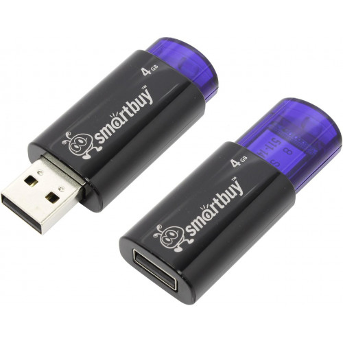 USB 2.0 флэш-диск Smartbuy Click Black-Blue 4GB