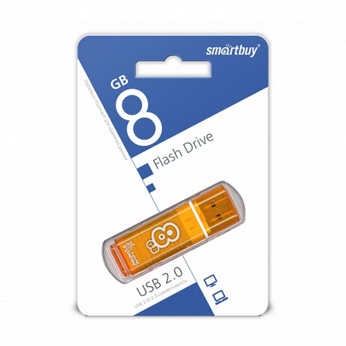 USB 2.0 флэш-диск Smartbuy Glossy Series Orange 8GB