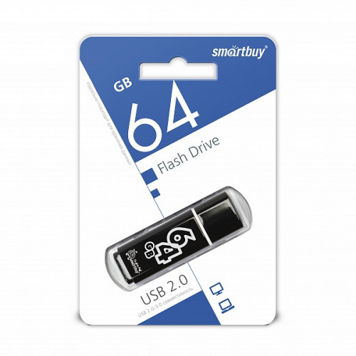 USB 2.0 флэш-диск Smartbuy Glossy series Black 64GB