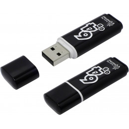 USB 2.0 флэш-диск Smartbuy Glossy series Black 64GB
